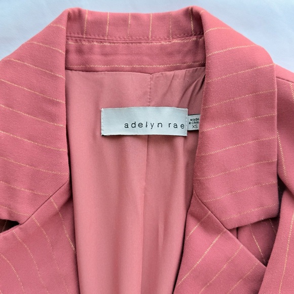 Adelyn Rae Pink Pinstripe Belted Blazer Dress – Structured Feminine Style - Picture 14 of 15